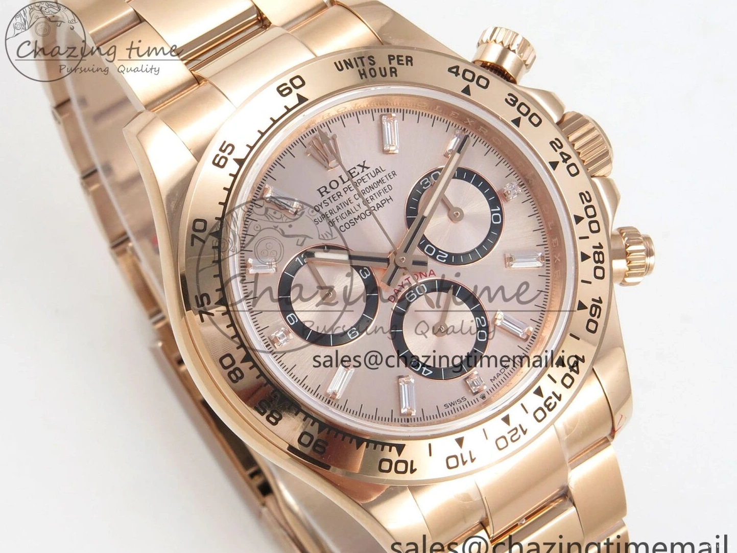 1227 TechFriendly Daytona 126505 RG QF 1:1 Best Edition RG Black Dial Crystal Markers On RG Bracelet SH4131 V6 (Gain Weight) 303